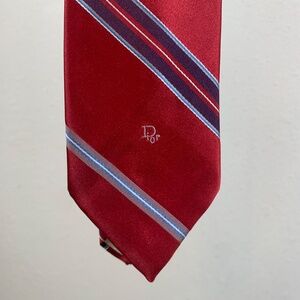 Christian Dior red striped tie Corpcore office classic‎ preppy luxury